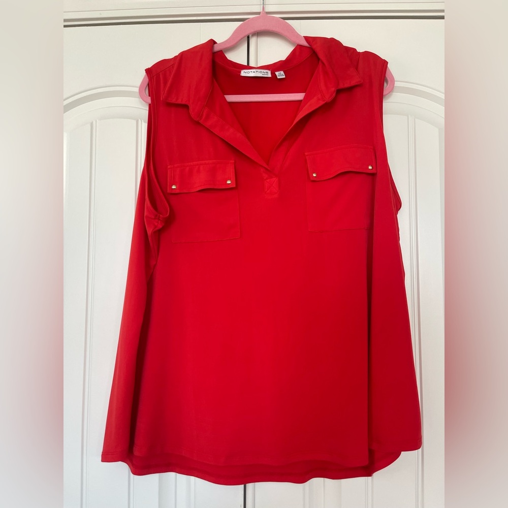Notations 2X Orange/Red Sleeveless